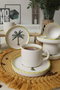 Hermia Juego de tazas de té de 12 piezas en Blanco, Verde y Amarillo